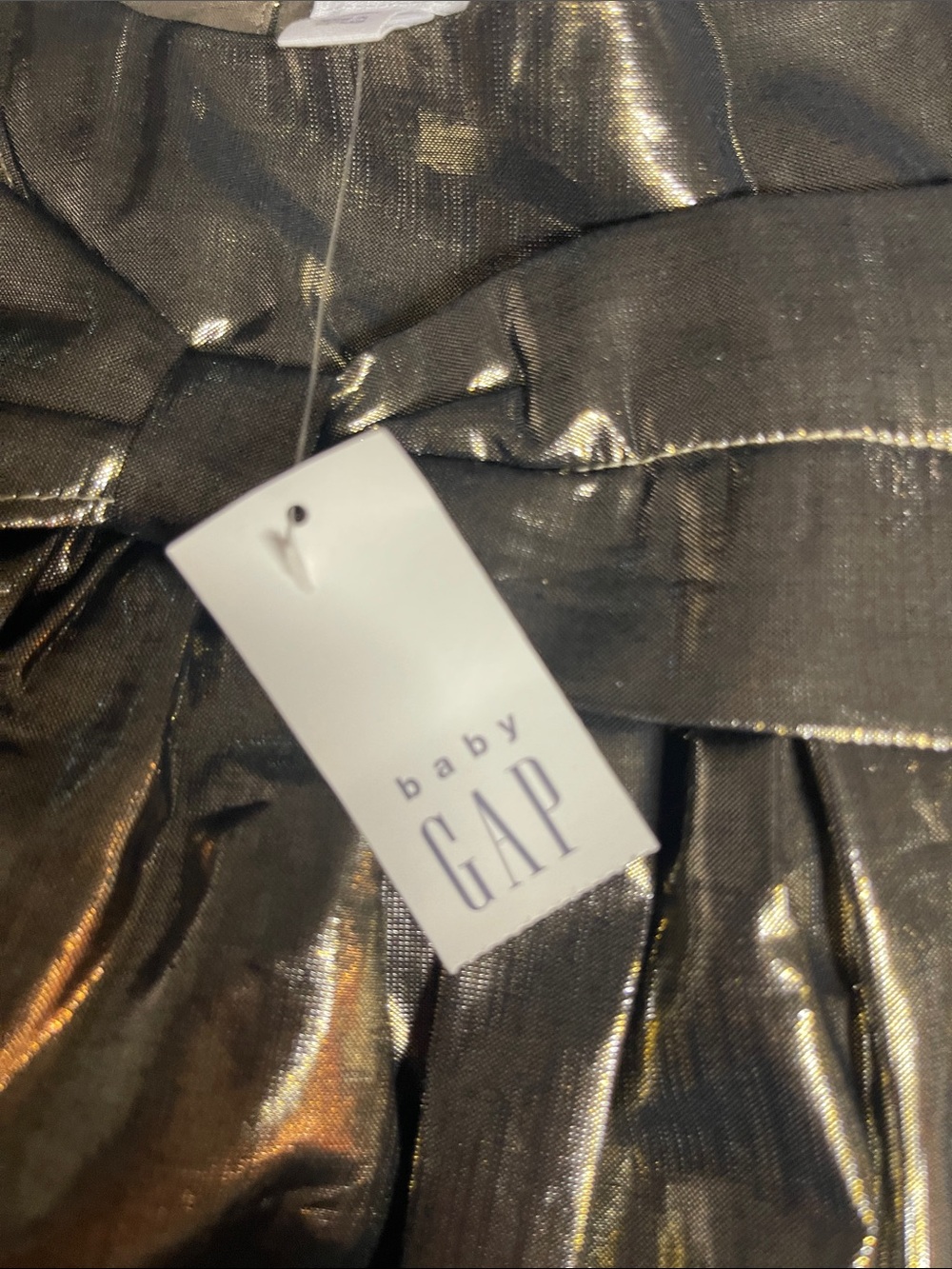 GAP Metallic Gold Puff Sleeve Dress - Picture 7 of 7